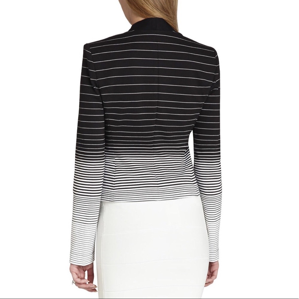 BCBGMAXAZRIA Blk white stripe GUY blazer jacket - Picture 2 of 8